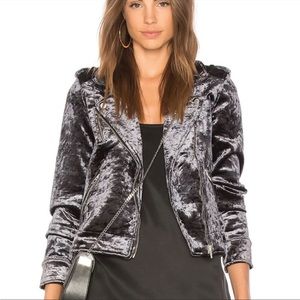 BLANKNYC Crushed Velvet Moto Jacket